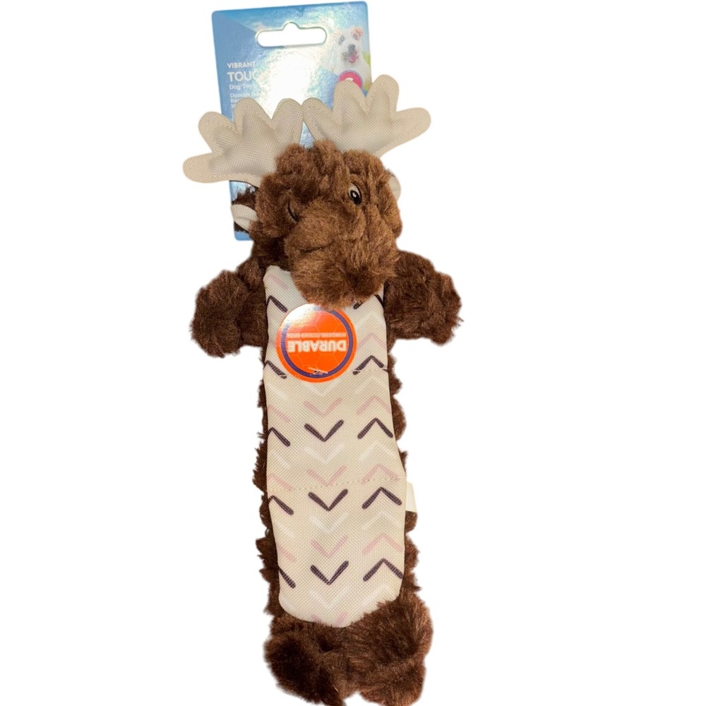 Vibrant Life | Tough Buddy | Dog Toy Plush Moose | Durable Chew‎ Level 3